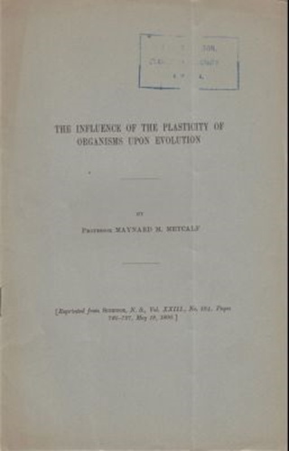 The Influence of the Plasticity of Organisms upon Evolution