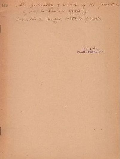 The Probability of Causes of the Production of Sex in Human Offspring