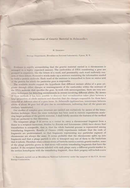 Organization of Genetic Material in Salmonella