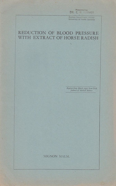 Reduction of Blood Pressure with Extract of Horse Radish