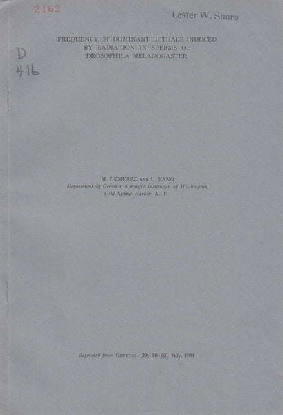 Frequency of Dominant Lethal Induced by Radiation in Sperms of Drosophila Melanogaster