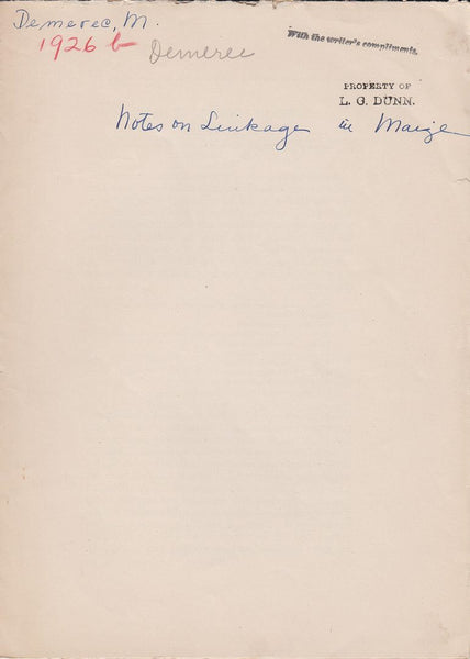 Notes on Linkages in Maize