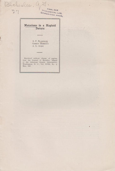 Mutations in a Haploid Datura