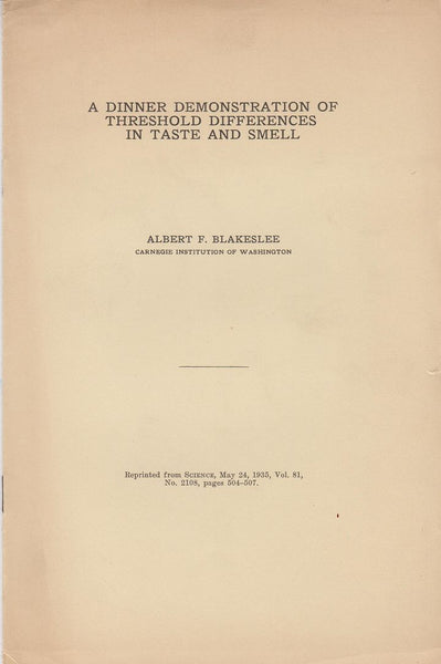 A Dinner Demonstration of Threshold Differences in Taste and Smell
