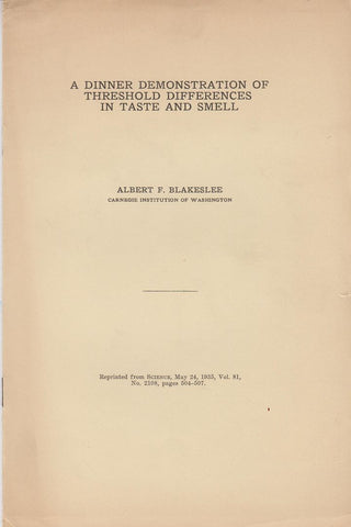 A Dinner Demonstration of Threshold Differences in Taste and Smell