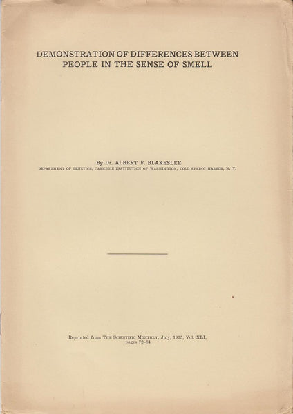 Demonstration of Differences between People in the Sense of Smell