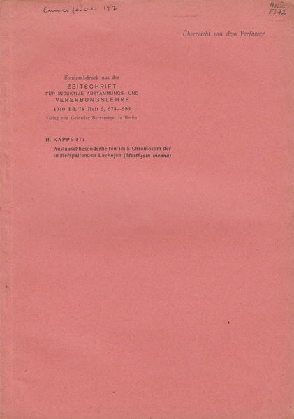 Austauchbesonderheiten im S-Chromosom der immerspaltenden Levkojen (Matthiola incana)