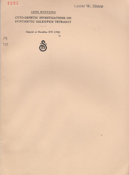 Cyto-Genetic Investigations on Synthetic Galeopsis Tetrahit