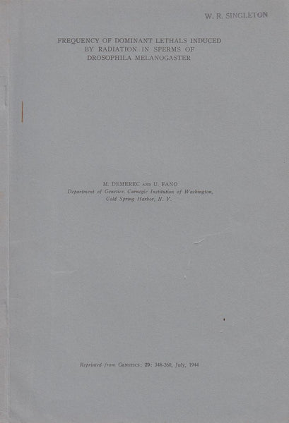 Frequency of Dominant Lethals Induced by Radiation in Sperms of Drosophila Melanogaster