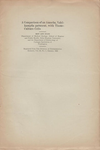 A Comparison of an Amoeba, Vahlkampfia patuxent, with Tissue-Culture Cells