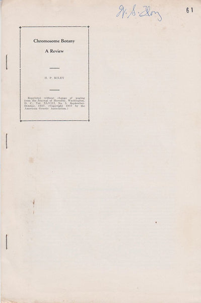 Chromosome Botany, A Review