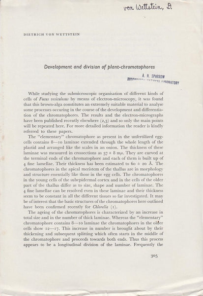 Development and Division of Plant-Chromatophores
