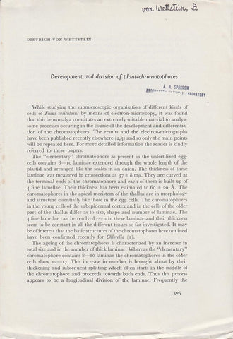 Development and Division of Plant-Chromatophores