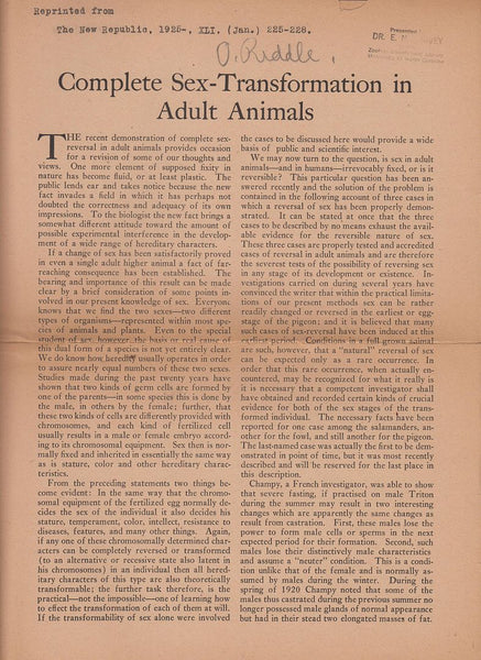 Complete Sex-Transformation in Adult Animals