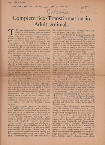 Complete Sex-Transformation in Adult Animals