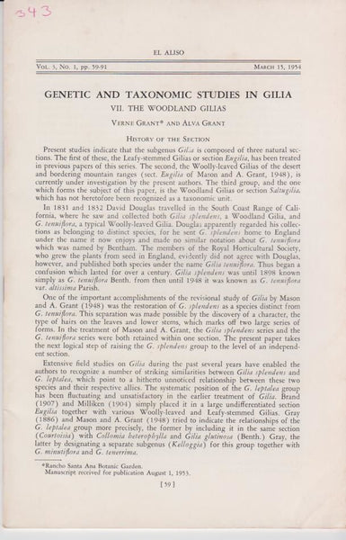 Genetic and Taxonomic Studies in Gilia VII. The Woodland Gilias