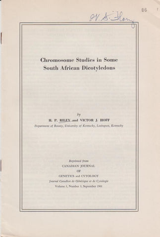 Chromosome Studies in some South African Dicotyledons