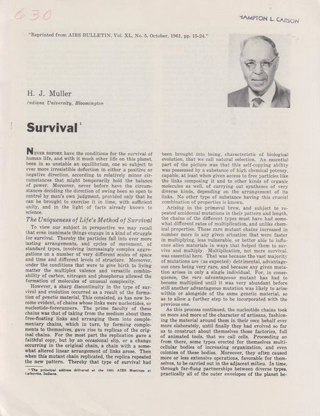 Survival  by Muller, H.J.
