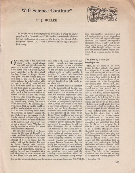 Will Science Continue?