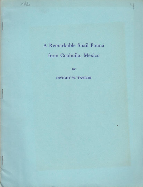 A Remarkable Snail Fauna from Coahuila, Mexico