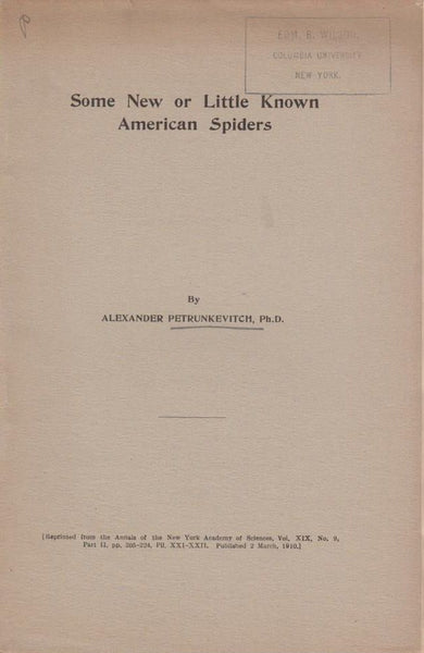 Some New or Little Known American Spiders