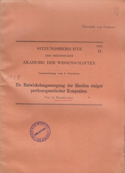 Die Entwicklungserregung der Eizellen einiger parthenogenetischer Kompositen