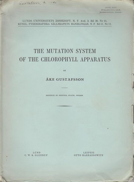 The Mutation System of the Chlorophyll Apparatus