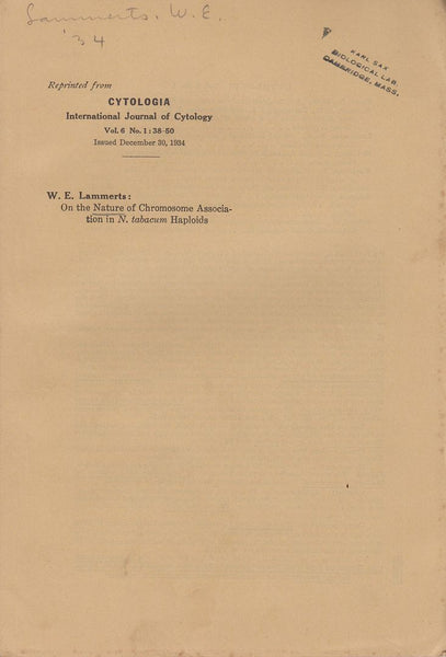 On the Nature of Chromosome Association in N. tabacum Haploids