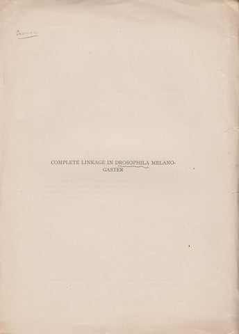 Complete Linkage in Drosophila Melanogaster