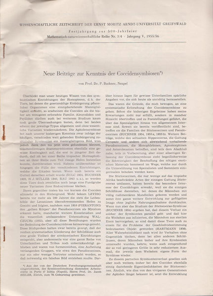 Neue Beitrage zur Kenntnis der Coccidensymbiosen