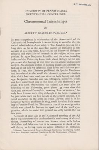Chromosomal Interchanges