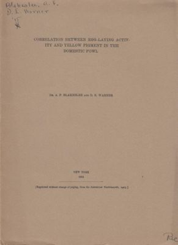 Correlation between Egg-Laying Activity and Yellow Pigment in the Domestic Fowl