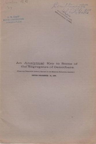 An Analytical Key to some of the Segregates of Oenothera