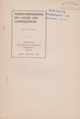 Feeble-Mindedness, its Causes and Consequences