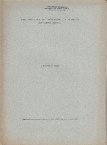The Influence of Inbreeding on Vigor in Hydatina Senta
