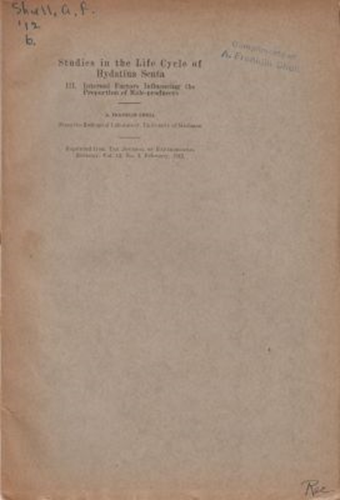 Studies in the Life Cycle of Hydatina Senta III. Internal Factors Influencing the Proportion of Male-Producers