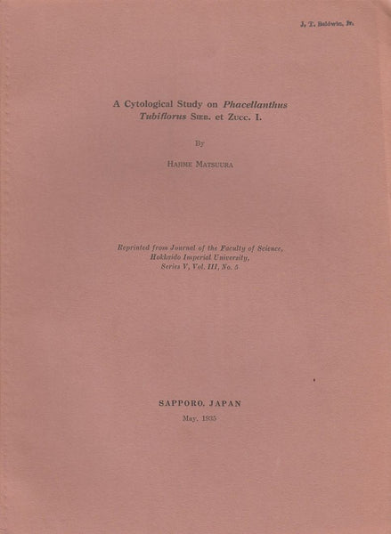 A Cytological Study on Phacellanthus Tubiflorus Sieb. et Zucc. I.