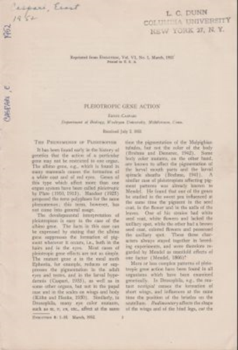 Pleiotropic Gene Action