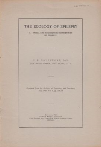The Ecology of Epilepsy II. Racial and Geographic Distribution of Epilepsy