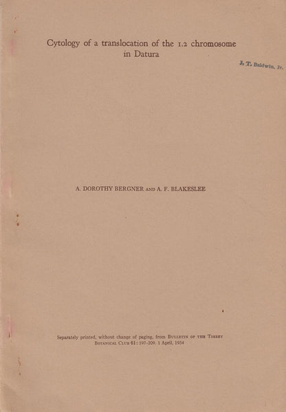 Cytology of a Translocation of the 1.2 Chromosome in Datura