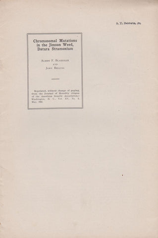 Chromosomal Mutations in the Jimson Weed, Datura Stramonium