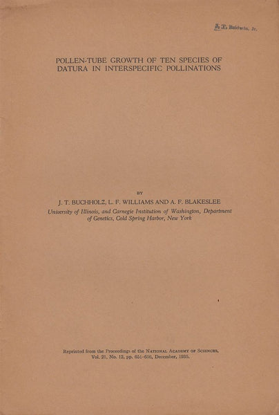 Pollen-Tube Growth of Ten Species of Datura in Interspecific Pollinations