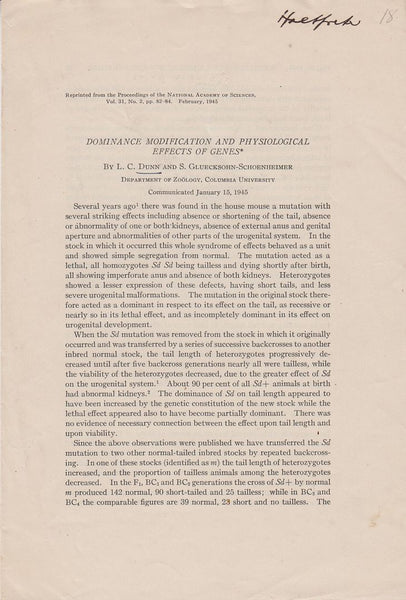 Dominance Modification and Physiological Effects of Genes