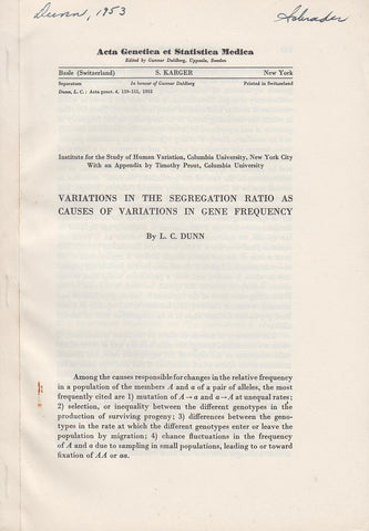 Variations in the Segregation Ratio as Causes of Variations in Gene Frequency