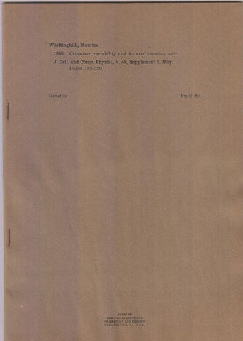 Crossover Variability and induced crossing over.  by Whittinghill, Maurice