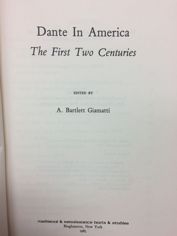 Dante in America: The First Two Centuries