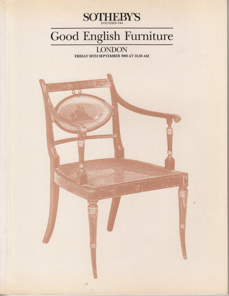 Sotheby's Good English Furniture London Friday 30th September 1988
