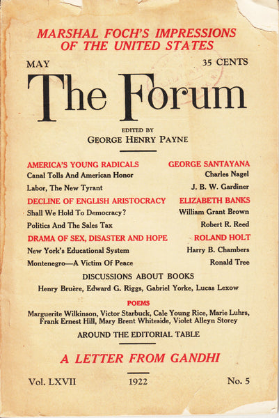 The Forum May 1922 Vol. LXVII No. 5