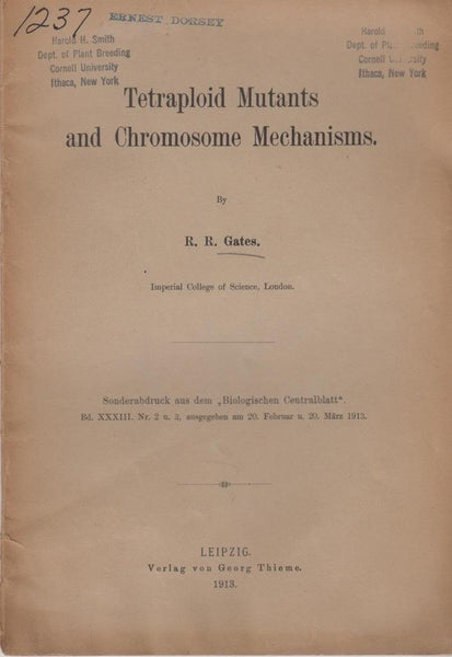 Tetraploid Mutants and Chromosome Mechanisms