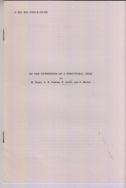 On The Expression of a Structural Gene